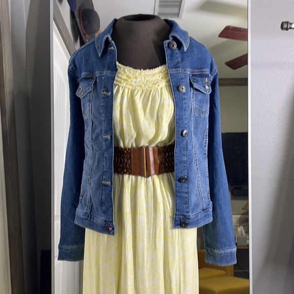 Yellow cotton maxi dress (XS) - Picture 4 of 14